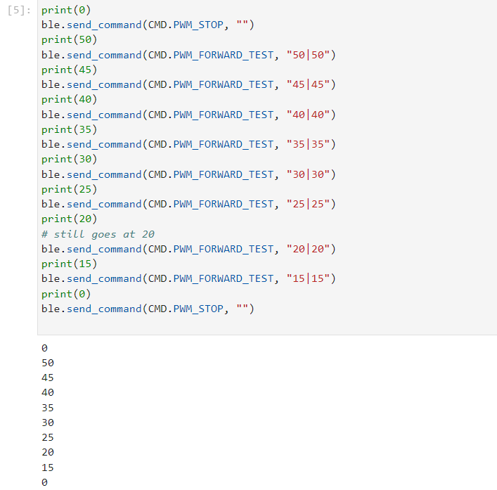 lower pwm limit print statements